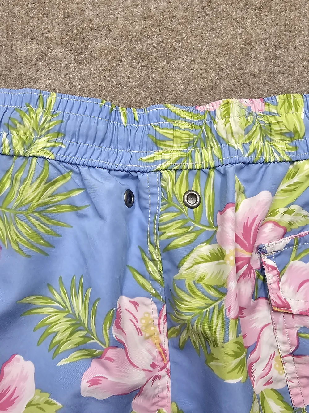Polo Ralph Lauren Men’s XXL Swim Trunks Blue Pink Floral Hawaiian Board Shorts